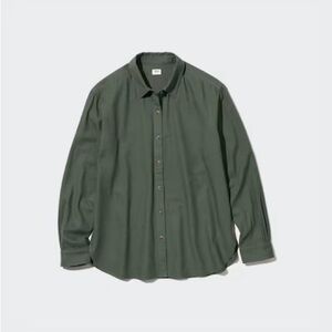 Soft Brushed Long-Sleeve Shirt from Uniqlo - Green